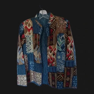 -Patchwork reversible women jacket size M multicolor